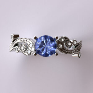 Blue Moissanite Ring – F2558 Blue