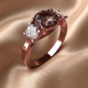 Moissanite Side Stone Ring – F5663 Rose