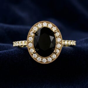 Halo Moissanite Ring – F4843 Black