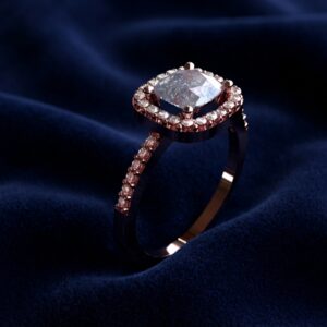 Moissanite Halo Ring – F5862 Blue